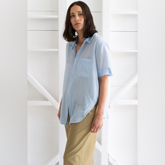 CP Shades Georgia button down shirt in Sky, Size M - Picture 1 of 14